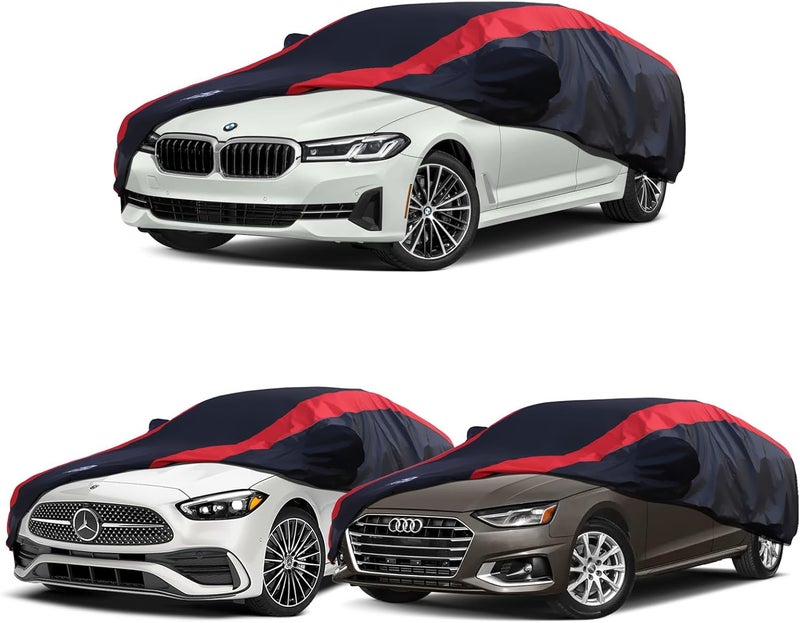 AltoCover Car Cover Custom Fit for Benz C-Class 2008-2005, BMW 3 Series 2007-2025, Audi A4/S4 2010-2025, Car Cover Waterproof All Weather Outdoor Protection with Red Strip Design - Image 1